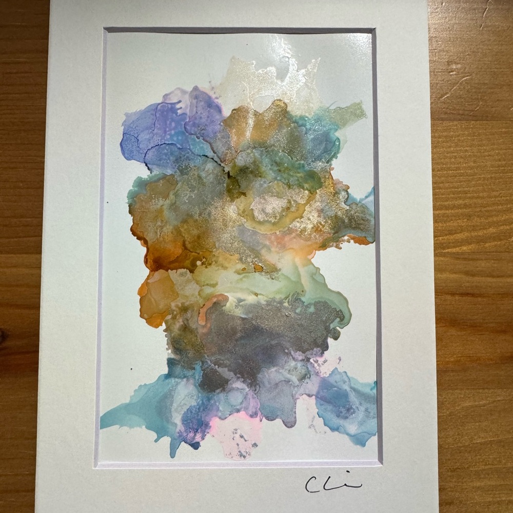 New Original Signed Artwork Alcohol Ink on Paper - Picture 3 of 5